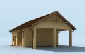 Projekt garażu G213 garaż dwustanowiskowy z pomieszczeniami gospodarczymi - wizualizacja 2