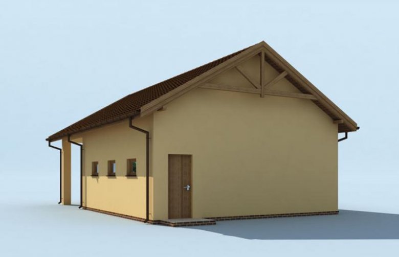 Projekt garażu G213 garaż dwustanowiskowy z pomieszczeniami gospodarczymi