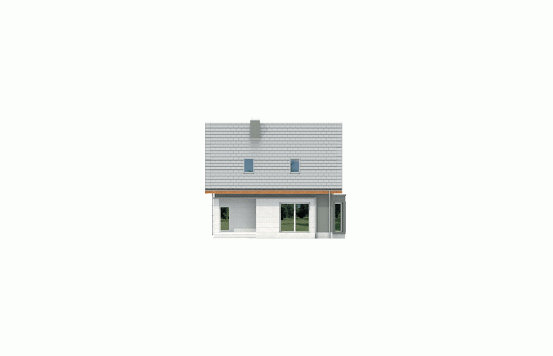Projekt domu jednorodzinnego Kim (wersja A) - elewacja 3