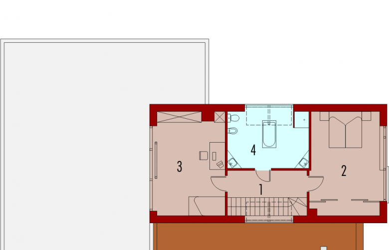 Projekt domu nowoczesnego Scroll G2 - piętro i