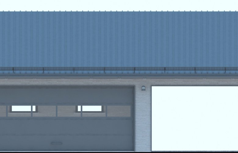 Projekt domu energooszczędnego G163 - Budynek garażowy z wiatą - elewacja 1