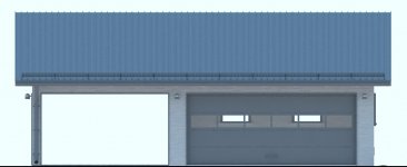 Elewacja projektu G163 - Budynek garażowy z wiatą - 1 - wersja lustrzana