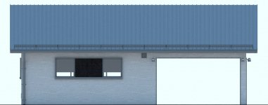 Elewacja projektu G163 - Budynek garażowy z wiatą - 4 - wersja lustrzana
