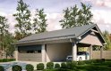 Projekt domu energooszczędnego G163 - Budynek garażowy z wiatą - wizualizacja 0