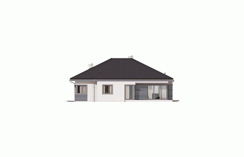 Projekt domu dwurodzinnego Eris II G2 (wersja C) - elewacja 3