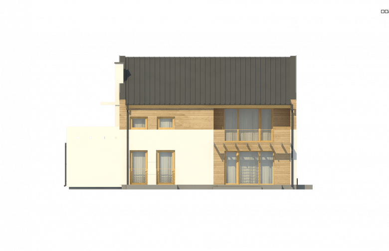 Projekt domu piętrowego Zx11 E - elewacja 3