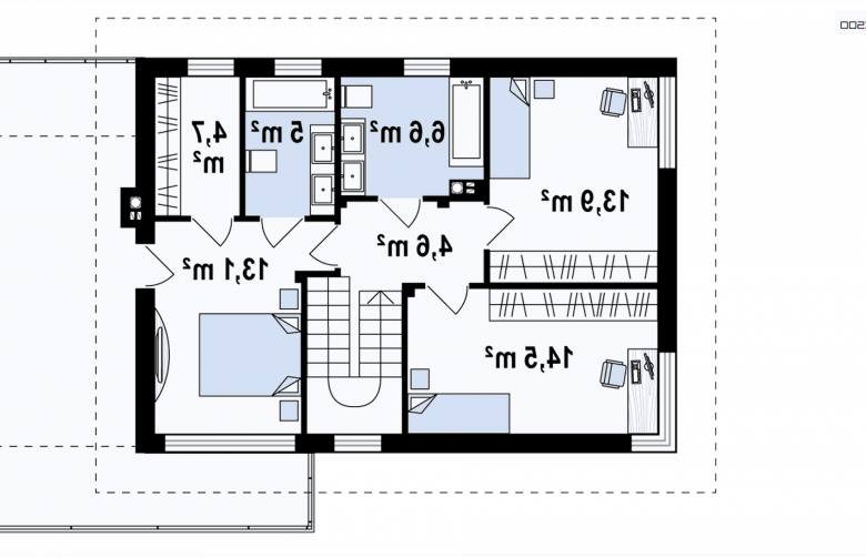 Projekt domu piętrowego Zx63 B + - 