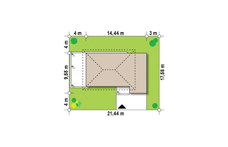 Projekt domu piętrowego Zx63 B + - Usytuowanie