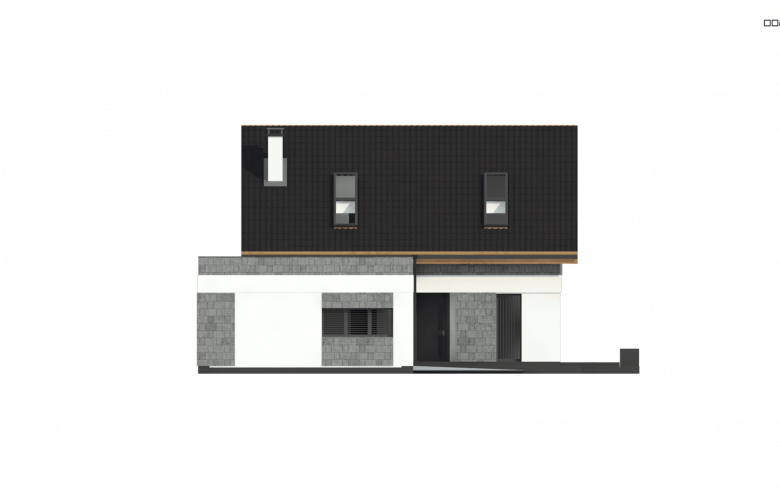 Projekt domu z poddaszem Z371 - elewacja 3