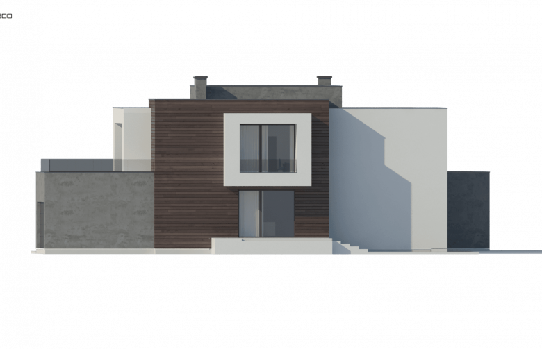 Projekt domu piętrowego Zx125 - elewacja 2