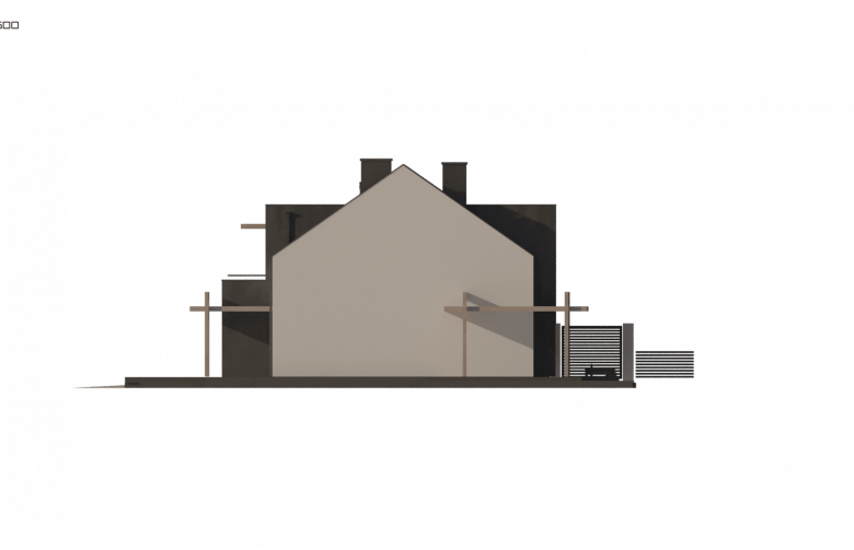 Projekt domu bliźniaczego Zb14 (cena za jeden segment) - elewacja 3