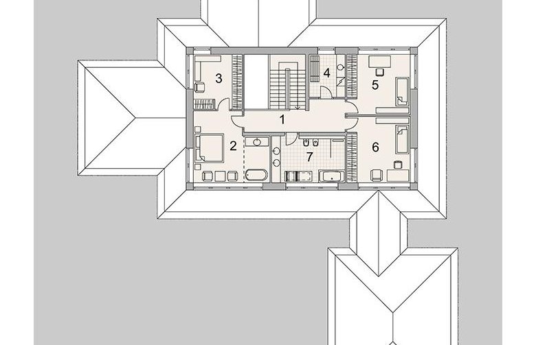 Projekt domu szkieletowego LK&1259 - piętro