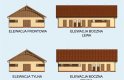 Projekt budynku gospodarczego S19 Stajnia dla koni - 8 boksów - elewacja 1