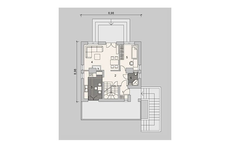 Projekt domu wolnostojącego LK&951 - parter