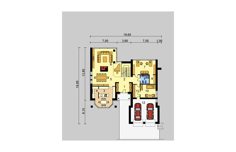 Projekt domu jednorodzinnego LK&525 - parter