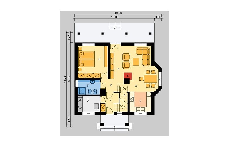 Projekt domu jednorodzinnego LK&576 - parter