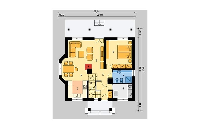 Projekt domu jednorodzinnego LK&576 - parter