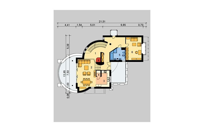 Projekt domu jednorodzinnego LK&578 - parter