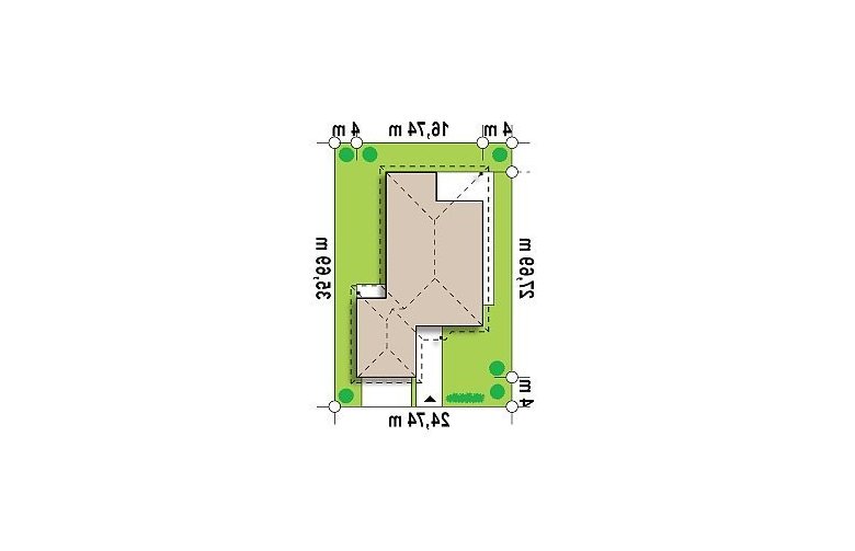 Projekt domu dwurodzinnego Z82 - Usytuowanie - wersja lustrzana