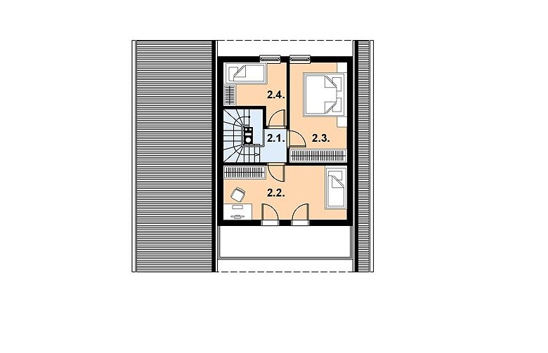 Projekt domu z bala L-43 (drewniany) - 