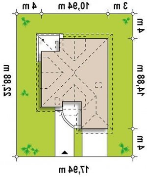 Usytuowanie budynku Z49 w wersji lustrzanej