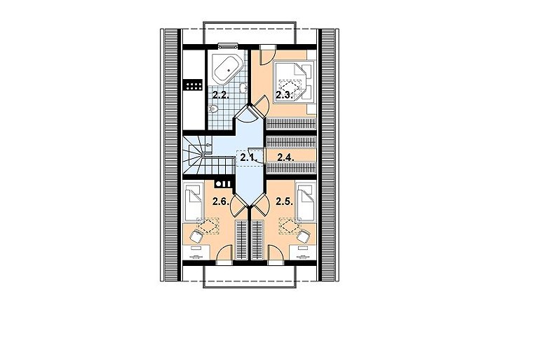 Projekt domu z bala L-15 (drewniany) - 