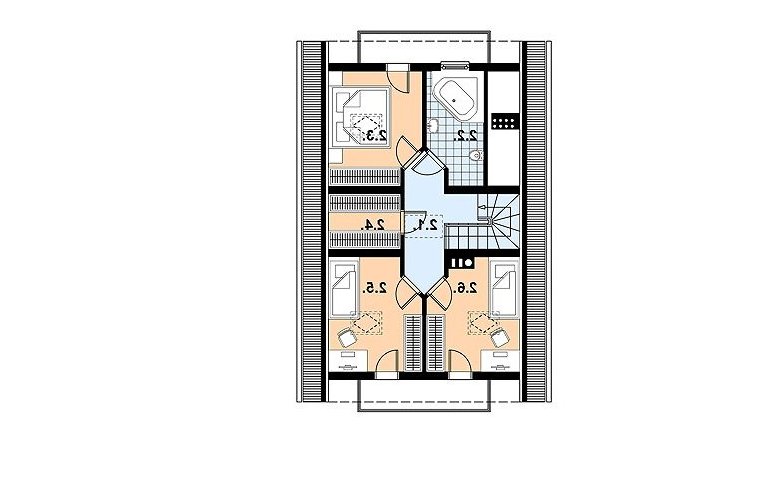 Projekt domu z bala L-15 (drewniany) - 