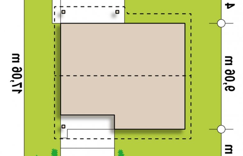 Projekt domu parterowego Z78 - Usytuowanie - wersja lustrzana