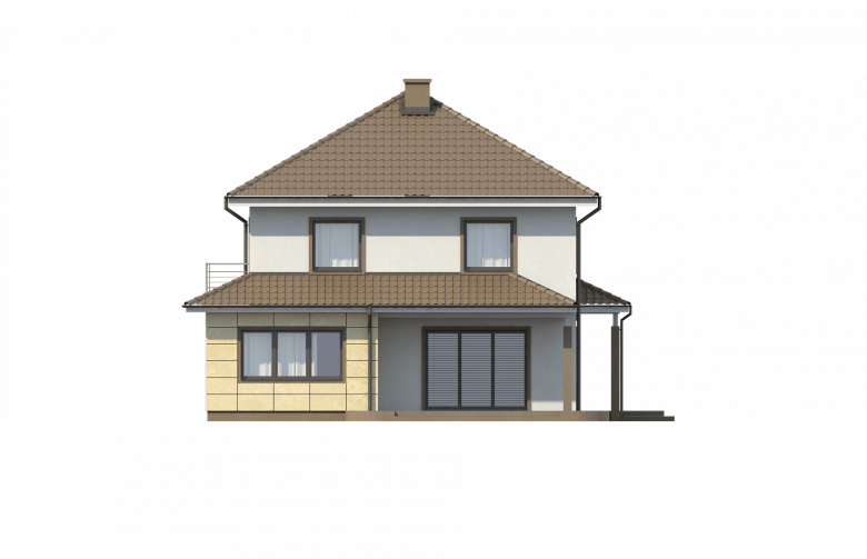Projekt domu jednorodzinnego Zx16 - elewacja 2