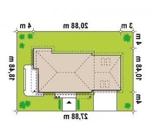 Usytuowanie budynku Zx16 w wersji lustrzanej