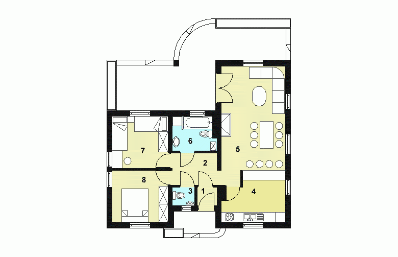 Projekt domu jednorodzinnego HG-H1 - parter