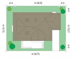 Usytuowanie budynku Familijny (64) w wersji lustrzanej