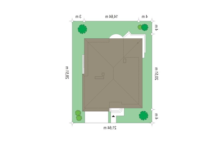 Projekt domu szkieletowego Gabriela 2 (76) - Usytuowanie - wersja lustrzana