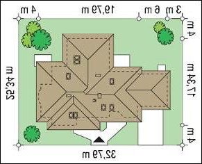 Usytuowanie budynku Trzypokoleniowy (219) w wersji lustrzanej