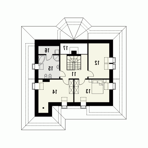 Rzut projektu MALIBU - wersja lustrzana