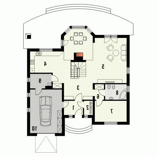 Rzut projektu MALIBU - wersja lustrzana