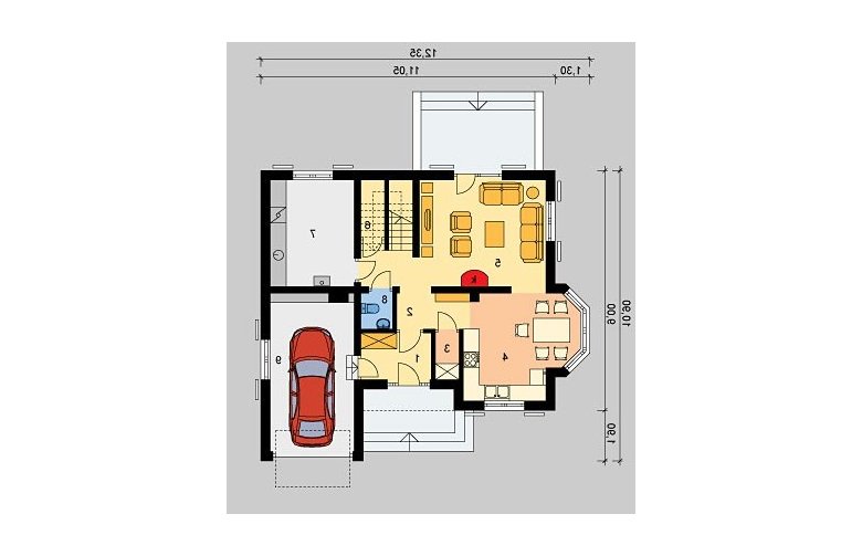 Projekt domu jednorodzinnego LK&638 - parter