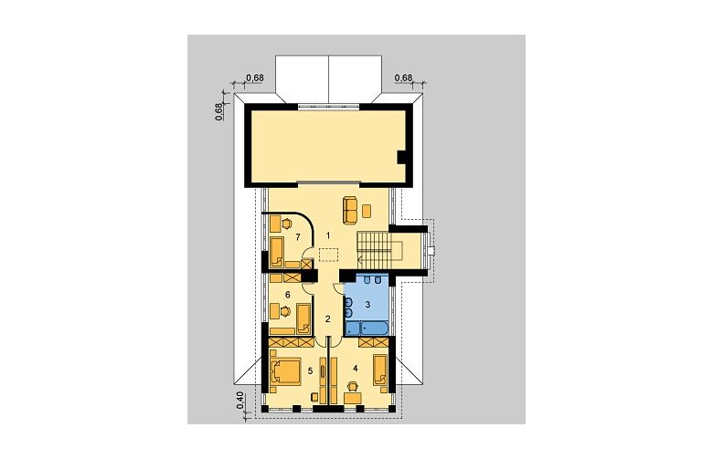 Projekt domu szkieletowego LK&620 - piętro