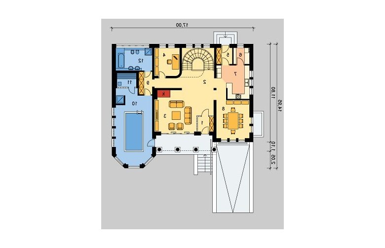 Projekt domu jednorodzinnego LK&673 - parter