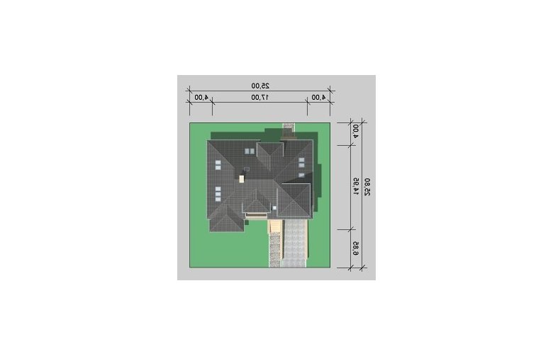 Projekt domu jednorodzinnego LK&673 - Usytuowanie - wersja lustrzana