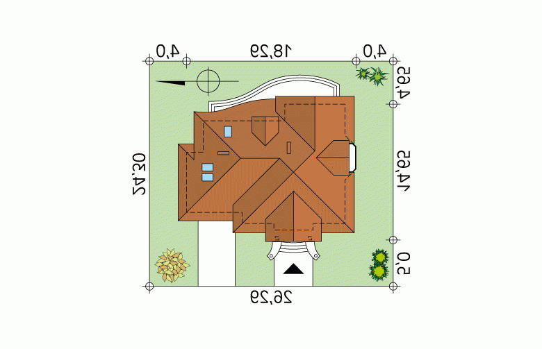 Projekt domu wielorodzinnego Gejzer - Usytuowanie - wersja lustrzana