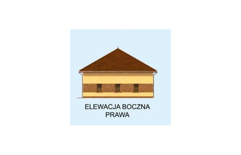 Projekt garażu G236 garaż z pomieszczeniami gospodarczymi - elewacja 4