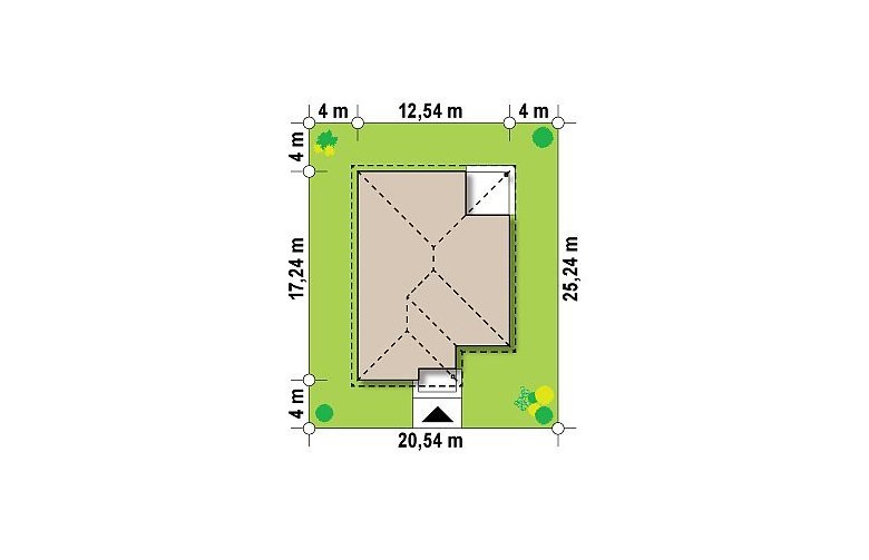 Projekt domu parterowego Z195 - Usytuowanie