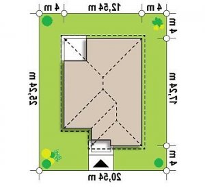 Usytuowanie budynku Z195 w wersji lustrzanej