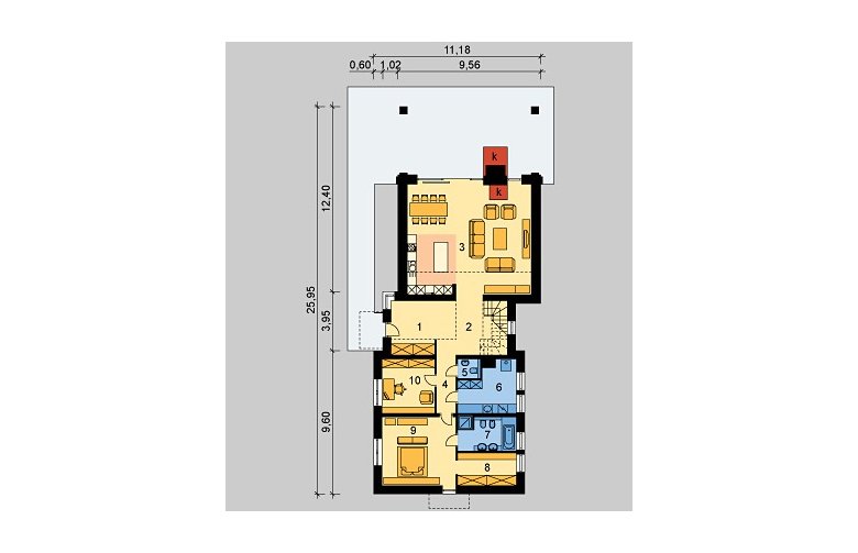 Projekt domu jednorodzinnego LK&684 - parter