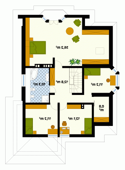 Rzut projektu Sasanka 2 - wersja lustrzana