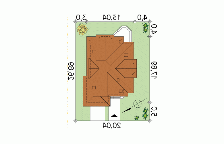 Projekt domu wielorodzinnego Sasanka 2 - Usytuowanie - wersja lustrzana