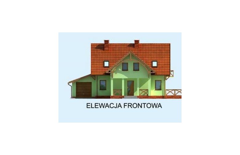 Projekt domu z poddaszem SOFIA - elewacja 1