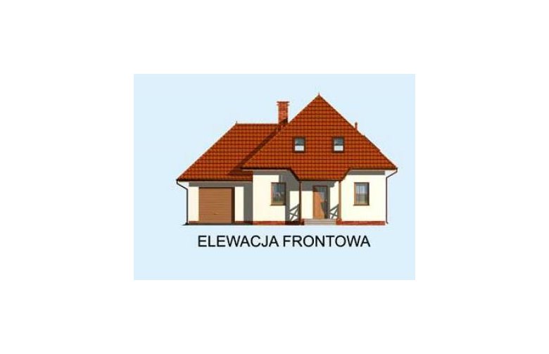 Projekt domu z poddaszem PORTO - elewacja 1