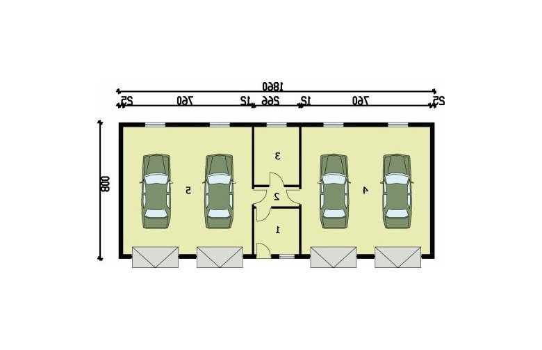 Projekt garażu G49 garaż czterostanowiskowy z pomieszczeniami gospodarczymi - przyziemie